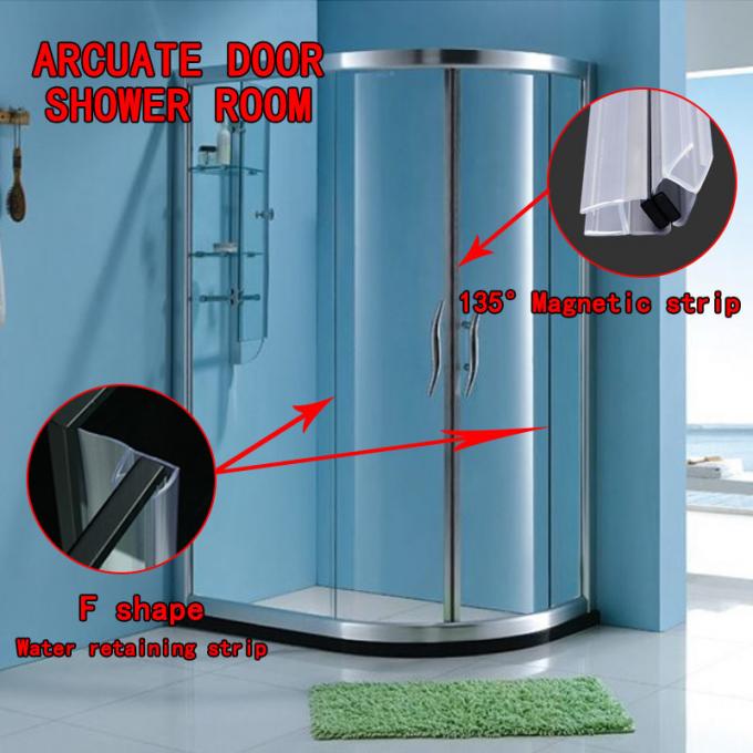 Frameless Sliding Shower Door Vertical Seal Strip PVC Water Retaining