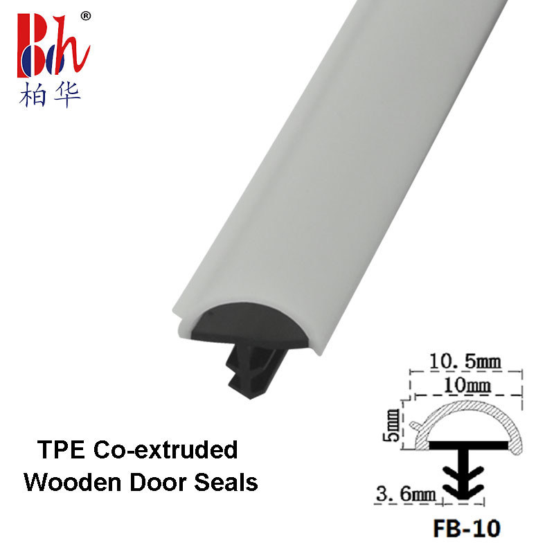 CoExtruded D Shape Rubber Sealing strips Wooden Door Seal Strip