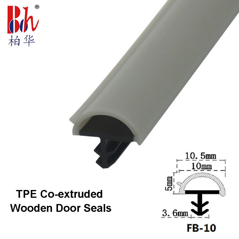 Gray Color CoExtrudsion Wooden Door Rubber Sealing Strips D Shape Door