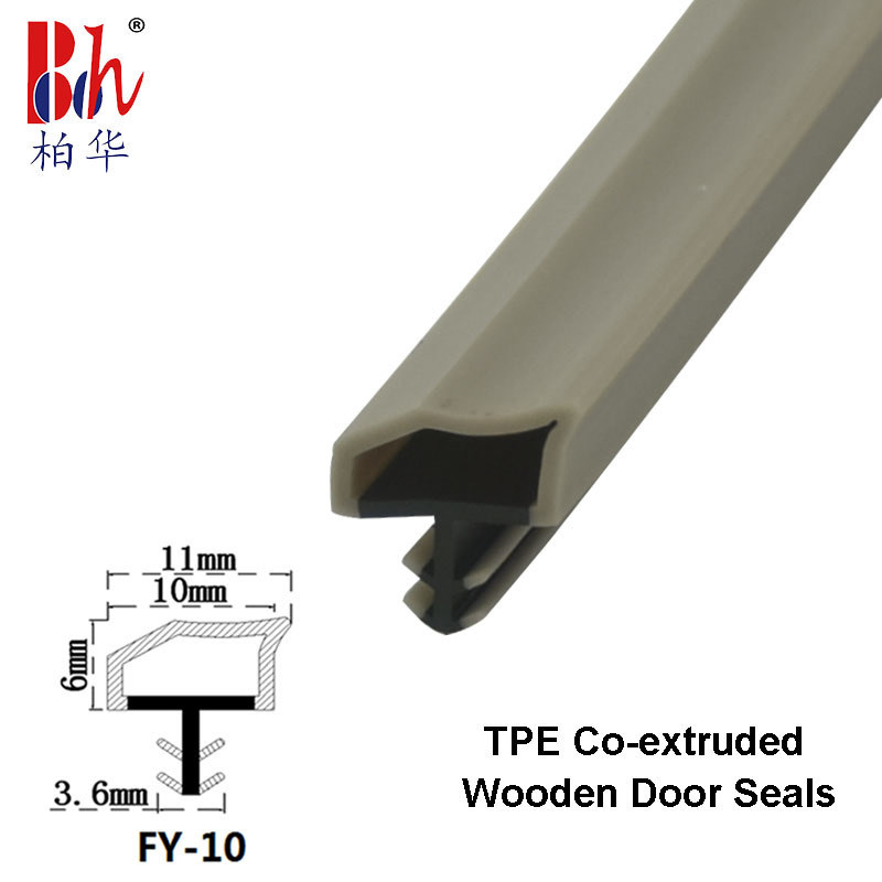 High Resilience Wooden Door Seal Strips Door Weatherstripings Gray Oak
