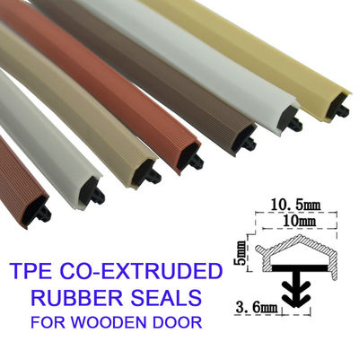 High Resilience Co-Extruded Wooden Door Seal Strips TPE Door Weather Seal Strip Brown