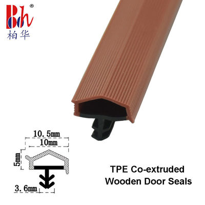 A Shape Co-Extruded TPE Rubber Sealing Strips Weatherstrip Red Brown Color