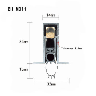 Concealed T Type Hidden Groove Automatic Drop Down Door Seal With Side Edge 1000mm