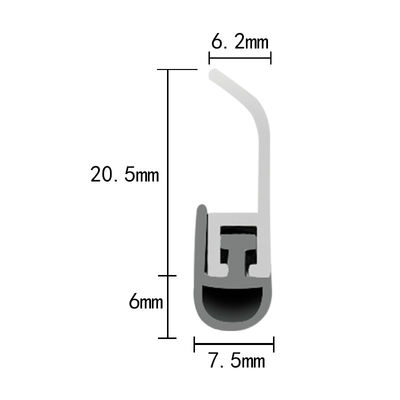 Aluminum With PVC Rubber Strips Garage Door Bottom Seal Strip - MOQ 1000pcs