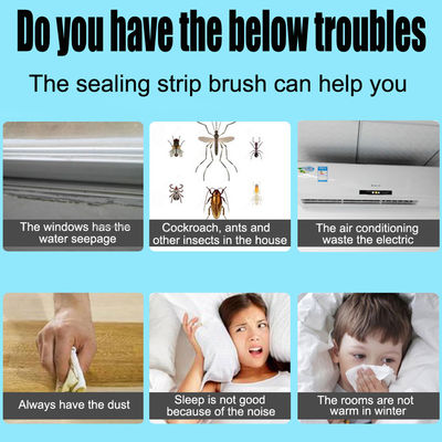 15x5mm Self Adhesive Weather Stripping Brush Sealing Wool Pile Draught Excluder