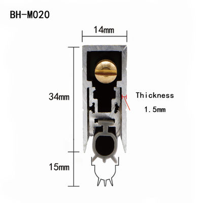 U Shape Door Drop Down Seal 300-1500mm With Round Golden Bolt