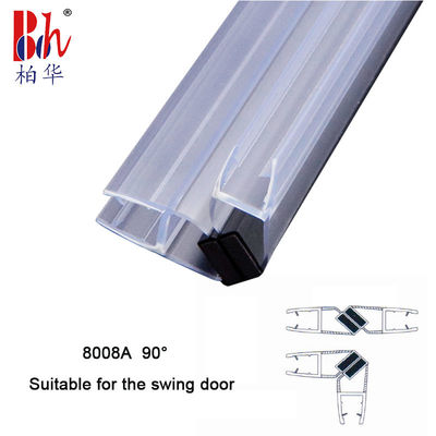 10mm 90° Bathroom Shower Door Seal Strip PVC Magnetic Door Weatherstrip