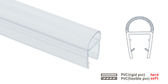 Waterproof Shower Door Seal Strip D Shaped Anti Collision Transparent PVC Material