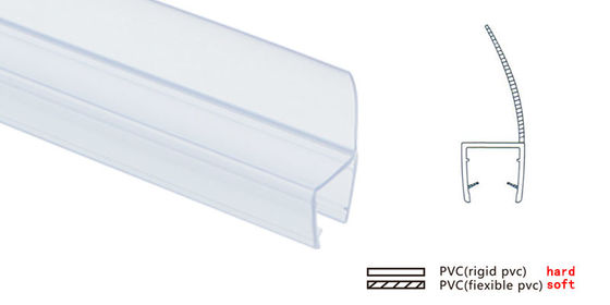 Frameless Sliding Shower Door Vertical Seal Strip PVC Water Retaining Fittings