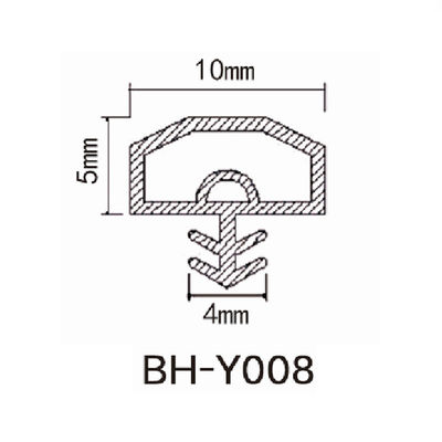 Middle Groove Type TPE Rubber Seal Strip Weatherstipping Double Hole Shape 10*5mm