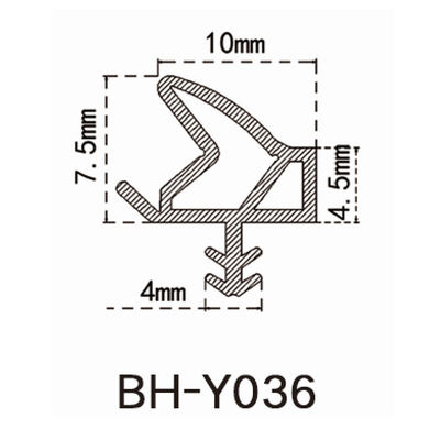 TPE Rubber Wooden Door Seal Strip Double Hole Irregular Shape With Folding Side