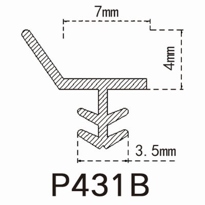 Soft Rubber PVC Weather Stripping For Wooden Skirting Board 7*4mm
