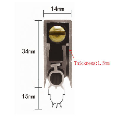 6063 Aluminium Concealed Door Bottom Seal U Shaped For Wooden Door