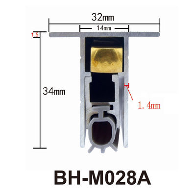 CE Metal Automatic Door Bottom Seals 32-14*34mm Aluminium Weather Strips