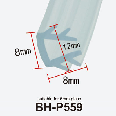 Transparent PVC Weather Stripping Soft Glass Clip Strips For 5mm Glass