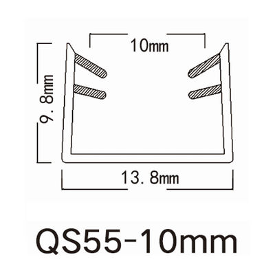 Co Extruded PVC Weather Stripping 10mm Glass Door Strip waterproof