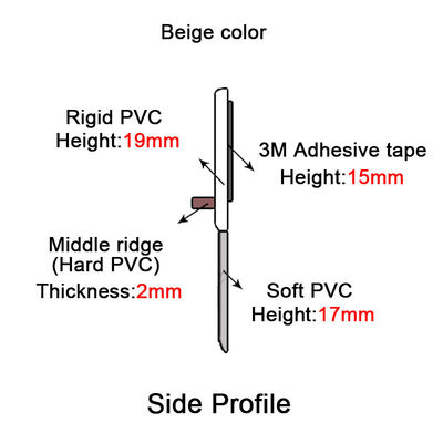 Beige Color Pvc Door Bottom Seal 36mm Height For Hotel