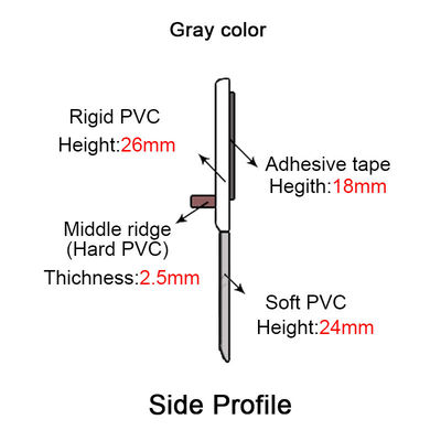 30mm Gaps Water Proof Door Bottom Seal Strip Gray Color