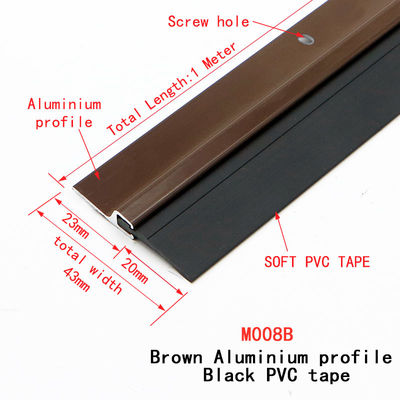 Screw Fixed Aluminium Rubber Strip For Bottom Of Door 1000mm Length