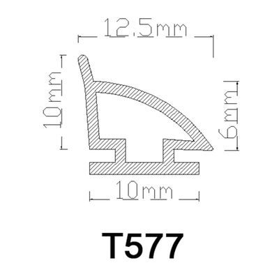 12.5*10mm PVC Rubber Strip TPE Anti Collision For Sliding Door Black Color