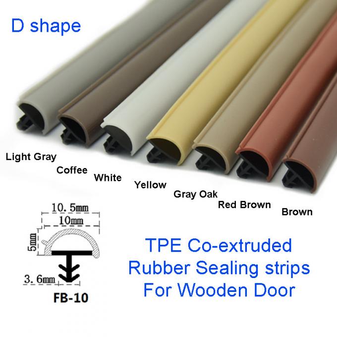 CoExtruded D Shape Rubber Sealing strips Wooden Door Seal Strip