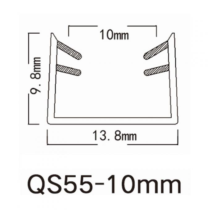 Co Extruded PVC Weather Stripping 10mm Glass Door Strip waterproof